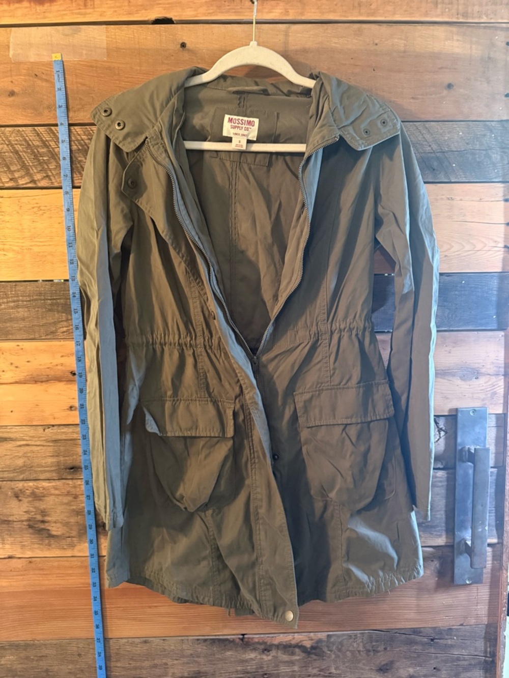 Mossimo Supply Co Army Green Utility Jacket Lightweight Hooded Small